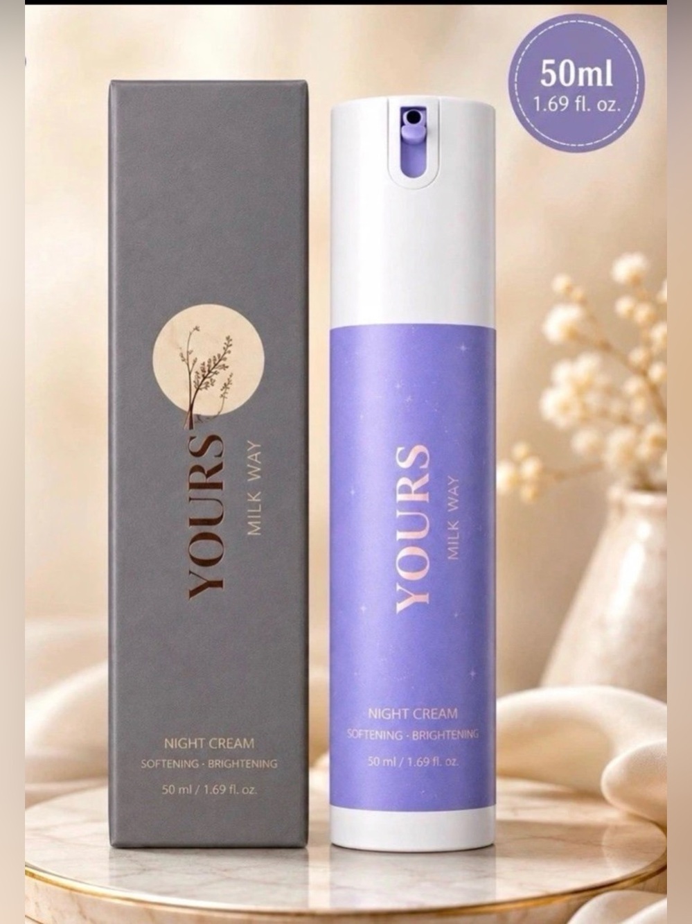 YOURS Milk Way Night Cream - Lavender Night Repair Cream 50ml BNIB